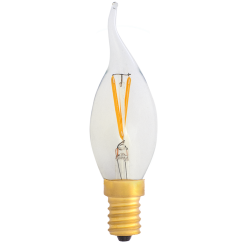 Flame Tip C35 Deco LED E14 240V 2W warmwhite 2700K with bridge rectifier clear cover 220lm 