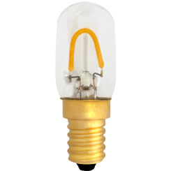 T22 Deco LED curve E14 240V 1W warmwhite 2700K with bridge rectifier clear cover 120lm 