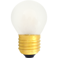 G45 Deco LED curved E27 240V 1W warmwhite 2400K bridge rectifier frosted glass cover 90lm 10.000h 